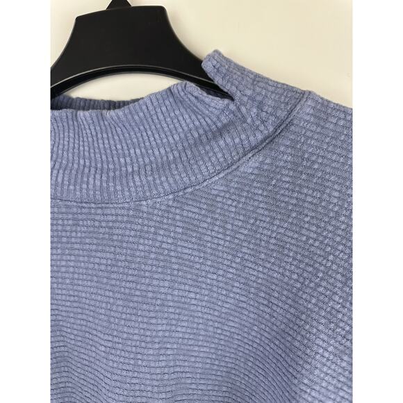 We The Free People Casey Mock Neck Top Ribbed Long Sleeve Oversized XL Tunic - Picture 4 of 11